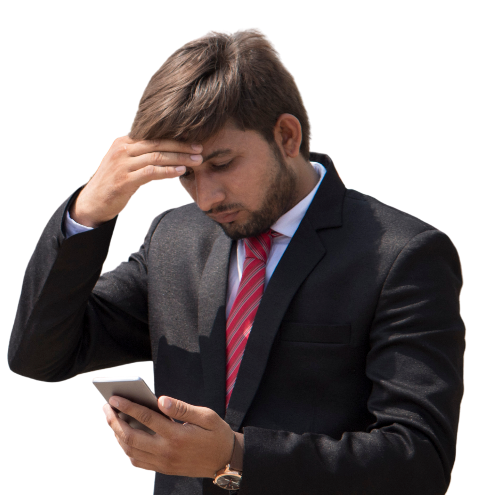 Man Struggling With Job Hunt On His Phone